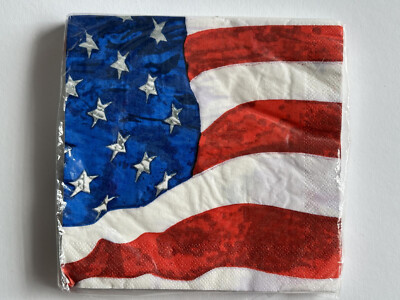 USA Party Stars & Stripes Deco 20 Napkins Servietten 33 x 32 cm 4th of July 