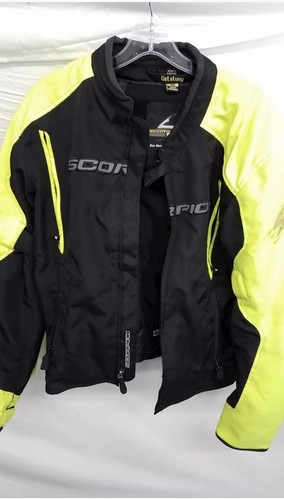 Scorpion EXO Torque 2014 Mens Nylon Motorcycle Jacket Medium Good condition NEON - Picture 3 of 9