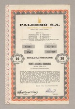PALERMO Industrial & Comercial S.A. – Akcje, 20 peso, BUENOS AIRES, 15.02.1973