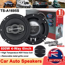 2Pcs 6" inch Car Coaxial Speakers 4 Way 600W Stereo Super Bass Audio Cable Auto