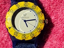 Renault Yellow/Blue Watch Quartz Movement New Battery Fitted