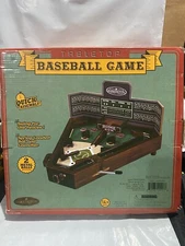 Table Top Wooden Baseball Diamond Pinball Set 13 x 12 Inches Kids Adult Game