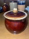 Hull Pottery Brown Drip Glaze Sugar Bowl with Lid Oven Proof USA Era 1927-1954