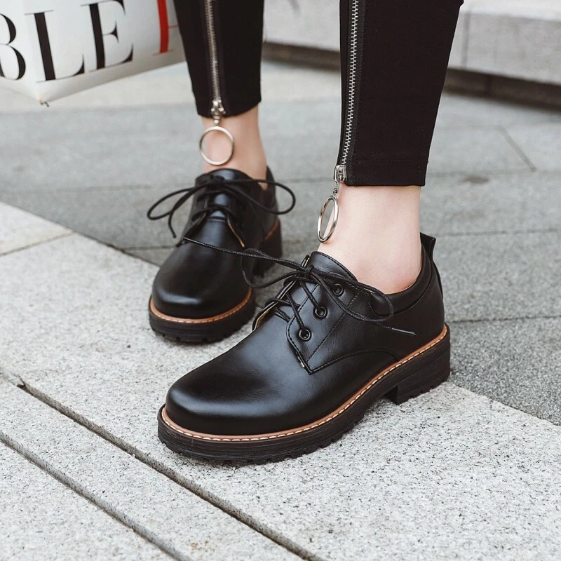 Ladies black lace up cheap shoes