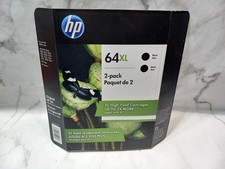2 Pack HP 64XL X4D94BN Black Ink Cartridge Exp 1/2024 Genuine OEM