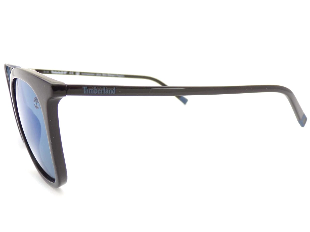 Timberland Polarized Sunglasses Black with Blue Mirrored AR Lenses TB9169 01D