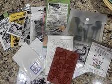 STAMP LOT Mixed Brands Unmounted Rubber Stamps LOOK!