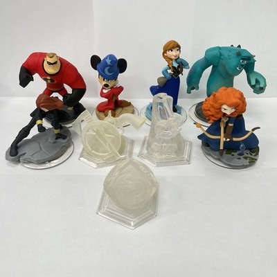 Disney Infinity 1.0 / 2.0 Lot Of 9: 6 Figures, 3 Crystal Playset - Sulley - Anna