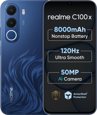 realme C100x 4G (Deepblue Tides, 64GB) (4GB RAM) T7250 | Octa-Core Prozessor.