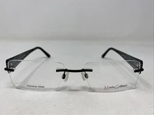 Mario Galbatti MG145 Matte Black 52-19-140 Rimless Metal Eyeglasses Frame QM85