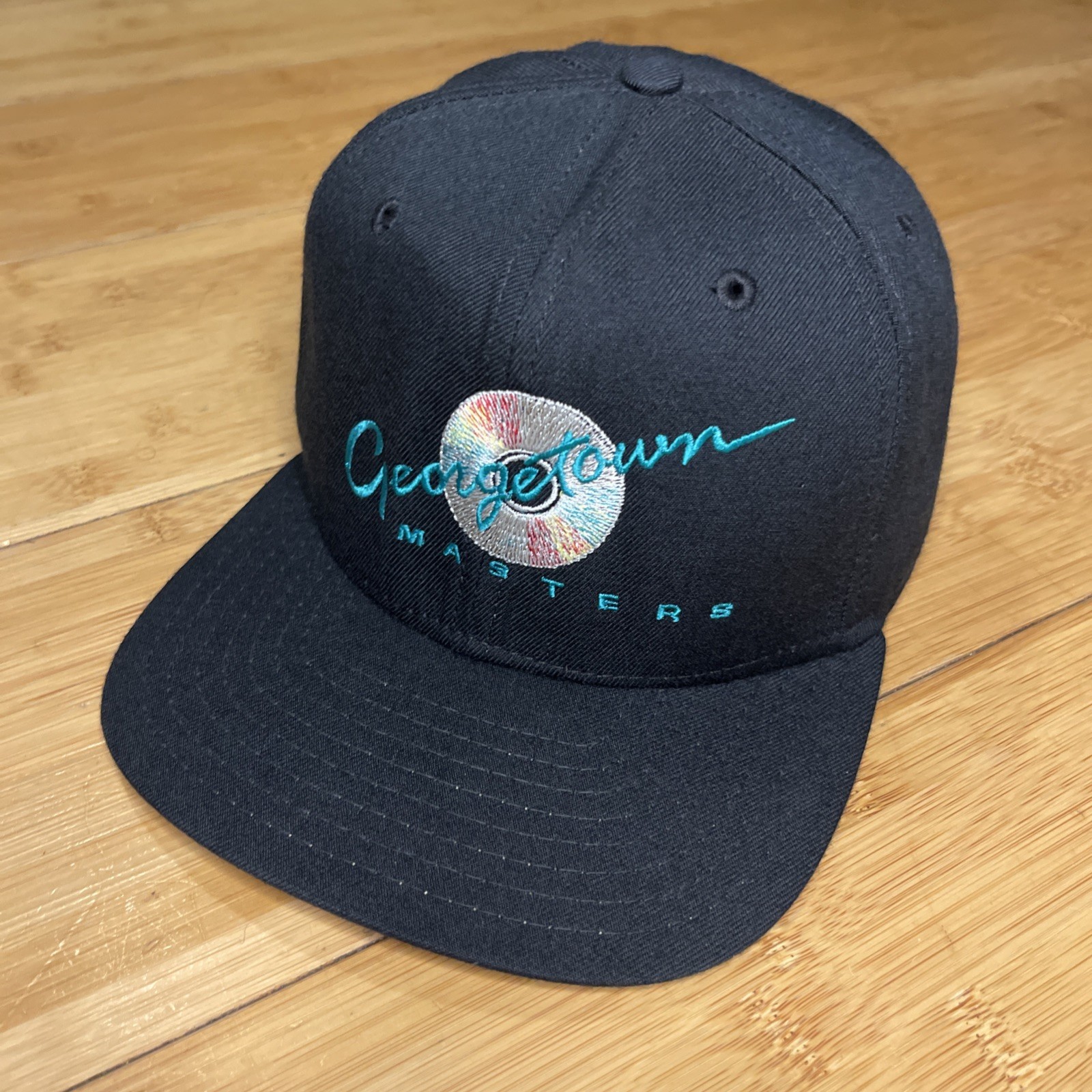 VTG New Era Pro USA Georgetown Masters Wool Record Script Fitted 7 1/4 Hat RARE image 9