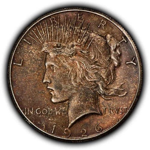 1926 $1 Silver Peace Dollar - Original Toning - AU+ - SKU-D7537