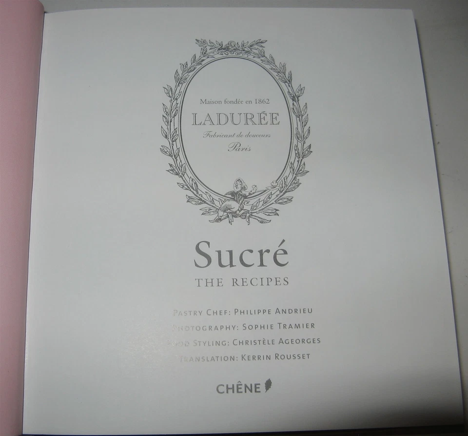 Laduree Paris Sucre:Sweet Recipes Phillippe Andrieu Velvet Cover 2010 Cookbook Foto 3 de 4
