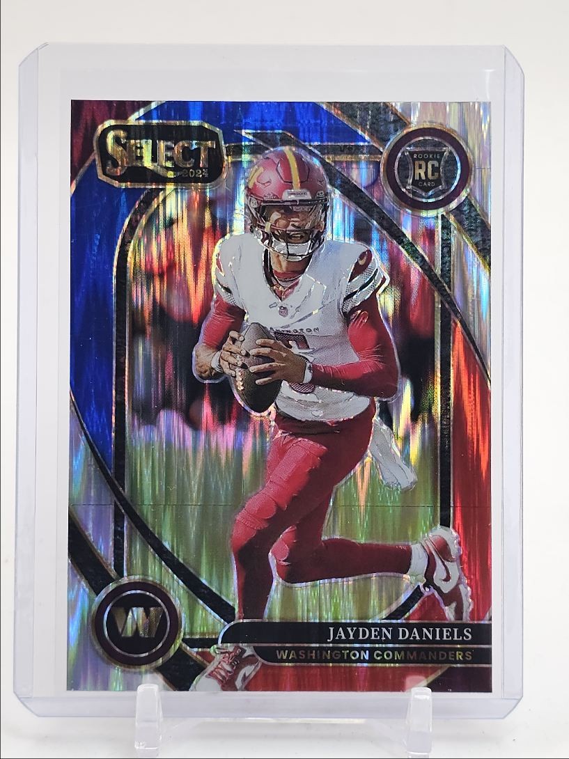 JAYDEN DANIELS 2024 SELECT CLUB LEVEL ROOKIE RED BLUE SHOCK RC Q5598