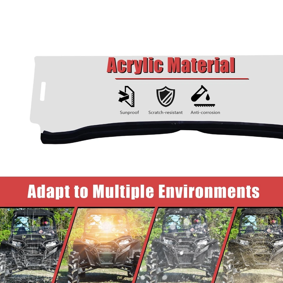 Half Windshield PMMA Hard Coated fit for 2011-2014 Polaris RZR XP 900 / XP 4 900 - Image 2 of 4