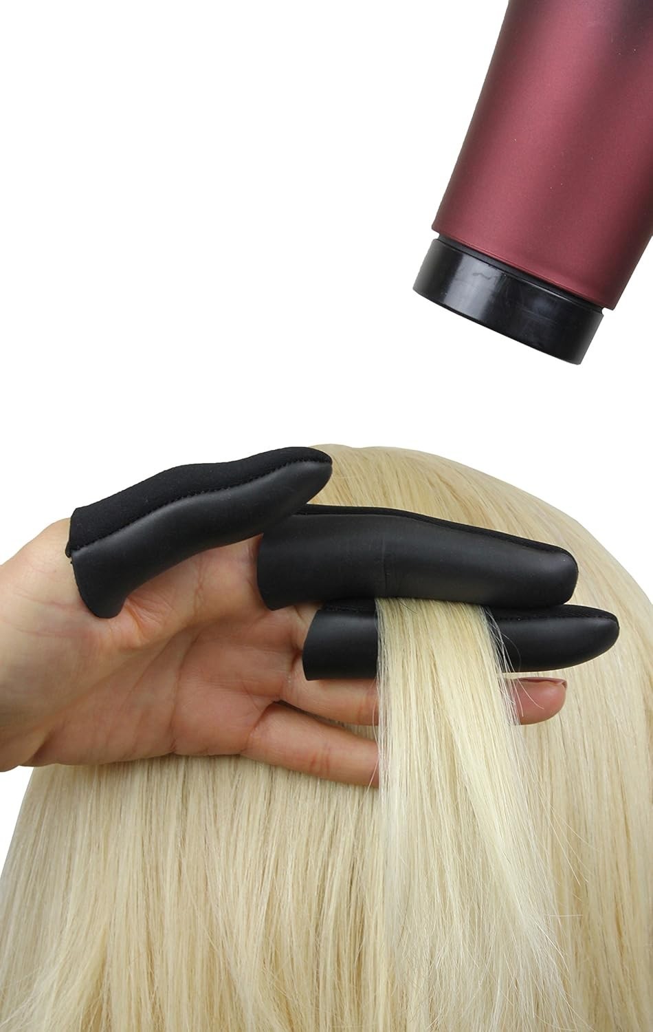 Sewn Finger Protection Guards for Styling - Heat Resistant, 3 Count, Black