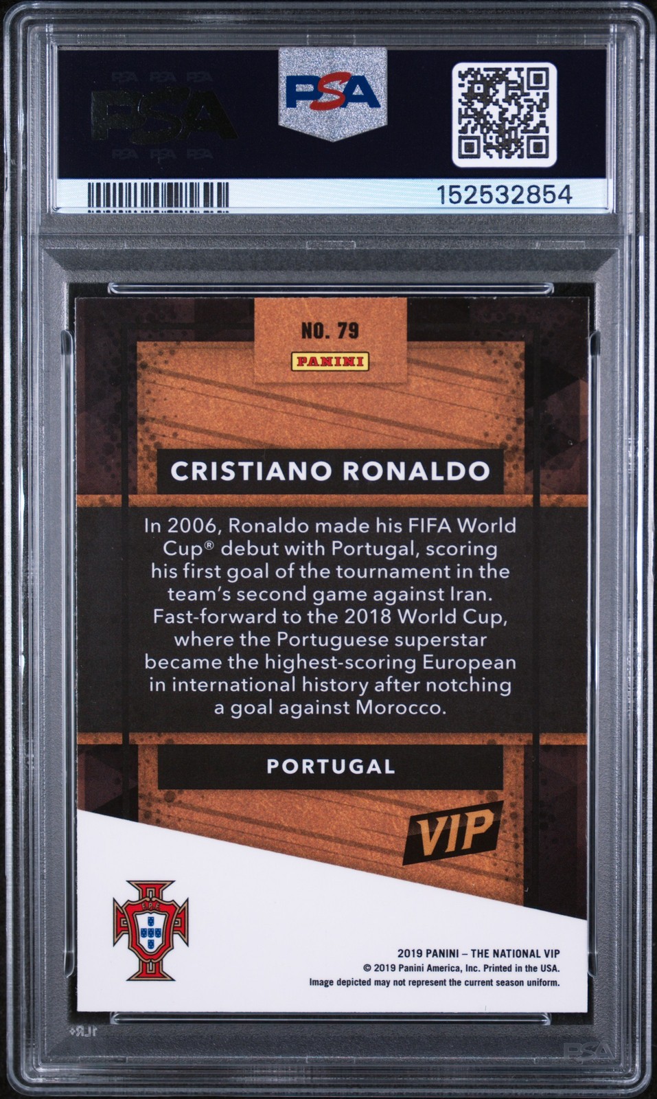 2019 PANINI NATIONAL CONVENTION VIP GOLD PARTY #79 CRISTIANO RONALDO PSA 10 view 2