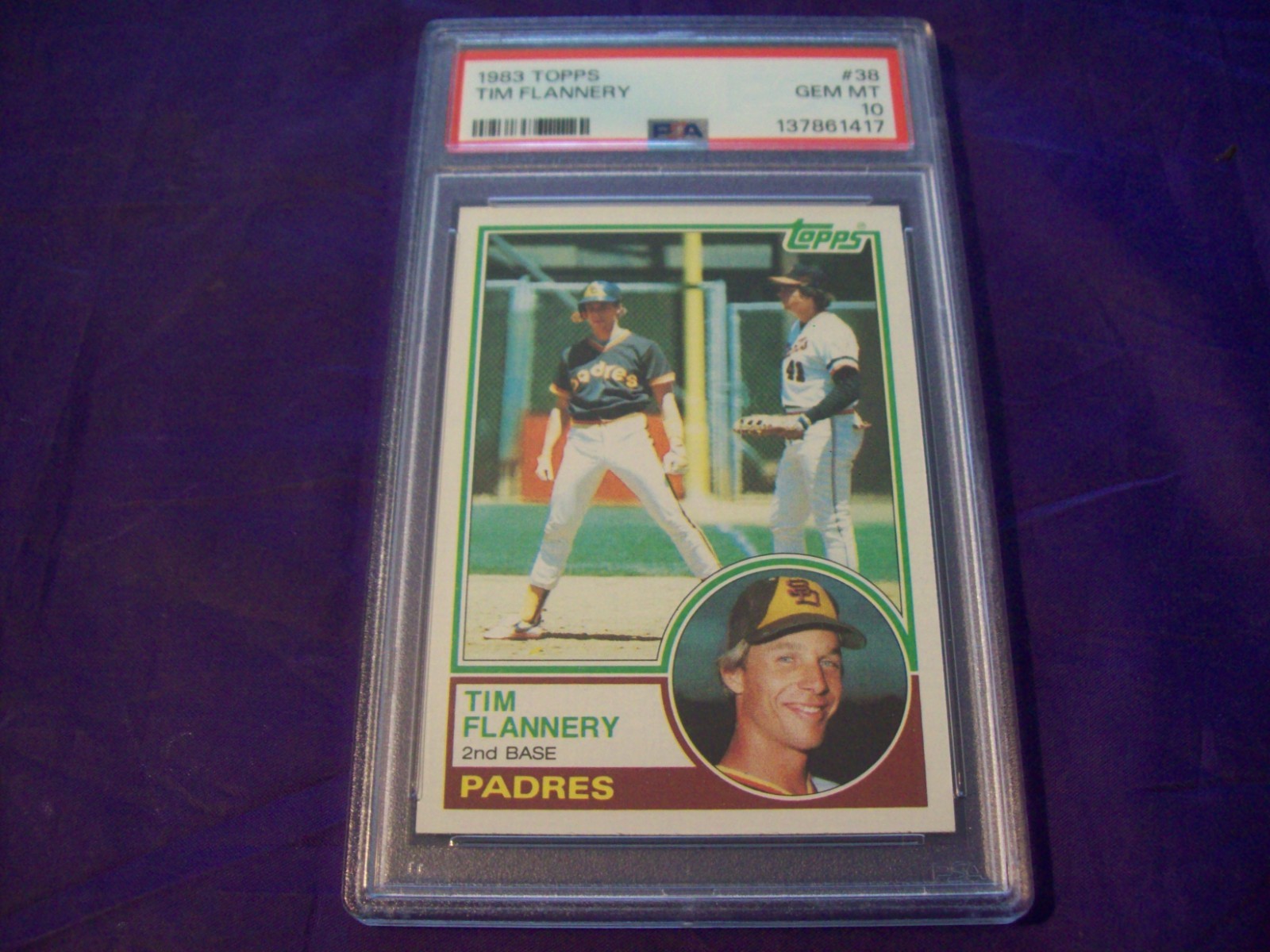 1983 TOPPS #38 TIM FLANNERY PSA 10