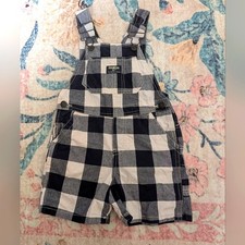 OshKosh B'gosh Navy and White Checkered Shortalls