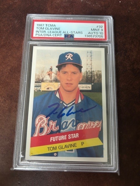 1987 TCMA Tom Glavine #32 PSA 9 Auto 10