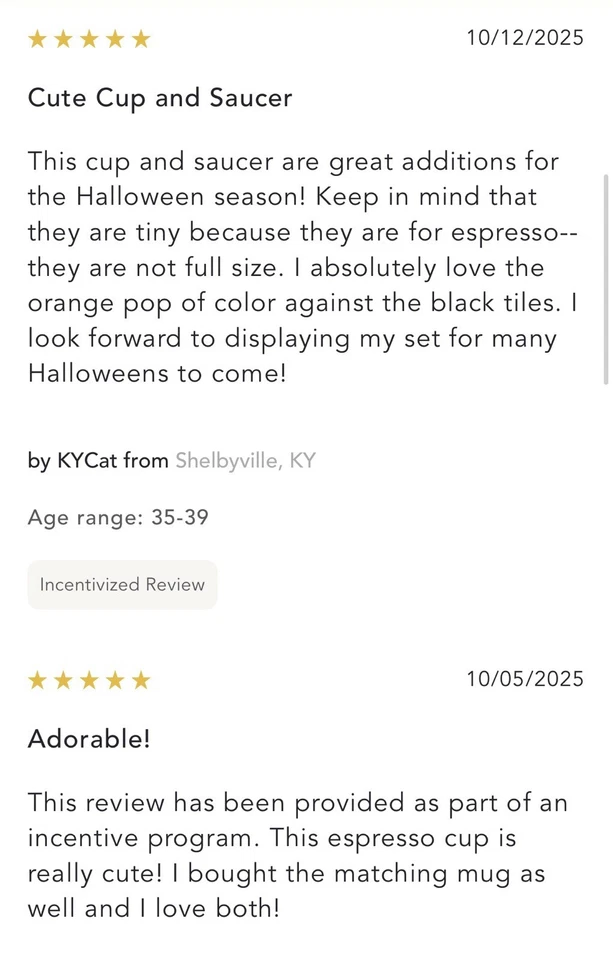 NUEVO ANTHROPOLOGIE BISTRO AZULEJO TRUCO TRATO MURCIÉLAGO CAFÉ TAZA DE TÉ COLECCIÓN HALLOWEEN Foto 4 de 4