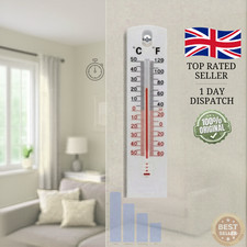 2x Wall Thermometer | Indoor & Outdoor Monitor for Home, Room & Yard