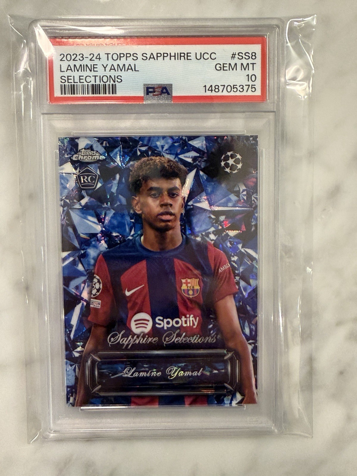 Lamine Yamal sapphire selections PSA 10 Topps Chrome RC Year!