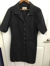 Velvet Heart Women’s Shirt Dress Buttons Denim Black With Pockets S/S Size S