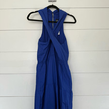 Gap Women’s Large Royal Blue Halter Tiered Maxi Dress New
