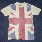 English Laundry Men L Large Union Jack Graphic T Shirt 100% Cotton White