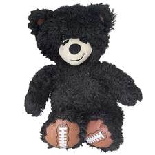 Build A Bear Football Player Teddy Plush Football Feet & Ears 17" Black BAB