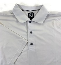 FootJoy Men's Performance Stretch Short Sleeve White Golf Polo Shirt XL