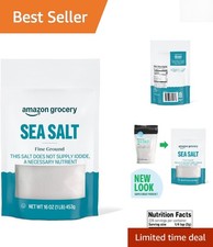 Happy Belly Fine Ground Sea Salt - 16 Ounce Resealable for Kitchen Convenience