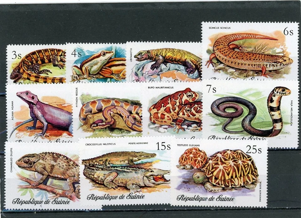 Guinea 1977 Snakes Reptiles Scott# 744-51,C134-6 Mint LH - Image 1 of 1