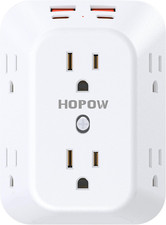 Outlet Extender Surge Protector, 6 Outlet Splitter with 4 USB Ports 2 USB C , U