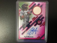 2025 Topps Pristine CJ Abrams Pink Refractor 14/15 Game Used Relic Auto