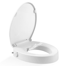 Raised Toilet Seat with Bidet, Fit Elongated Bidet Toilet Seat, Non-Electric ...