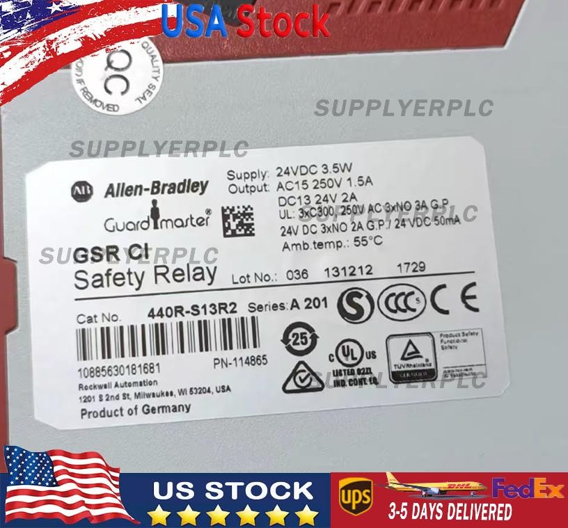 New Allen Bradley 440R-S13R2 Guardmaster Single Input Safety Relay SER A US