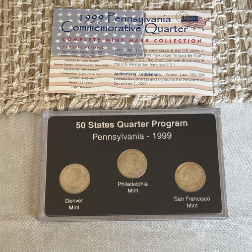 50 State quarters 1999 commemorative set Uncirculated & Proof-DE, PA, NJ, GA, CT - Picture 11 of 18