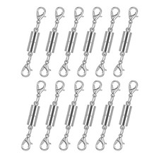 12 Pack Magnetic Necklace Clasps and Closures. 12Pcs  Silver Cylinder