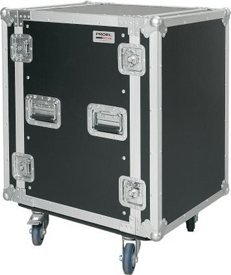 Proel CR216BLKMW 16U 19'' Rack Case 45 cm Butterfly-Verschlüsse Schwarz laminiert