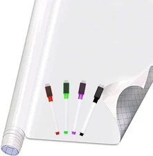 Self Adhesive White Board Paper - Dry Erase Wall Stickers Roll 17.7" X 78.7" (6.