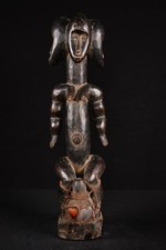 A Primitive African Fang Three-headed Statue Gabon Africa Afrique 379
