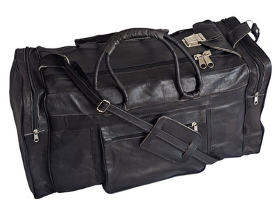 Leder Duffle Bag 53cm Schwarz Grau Vintage Gym Bag Handarbeit Reisetasche Leder
