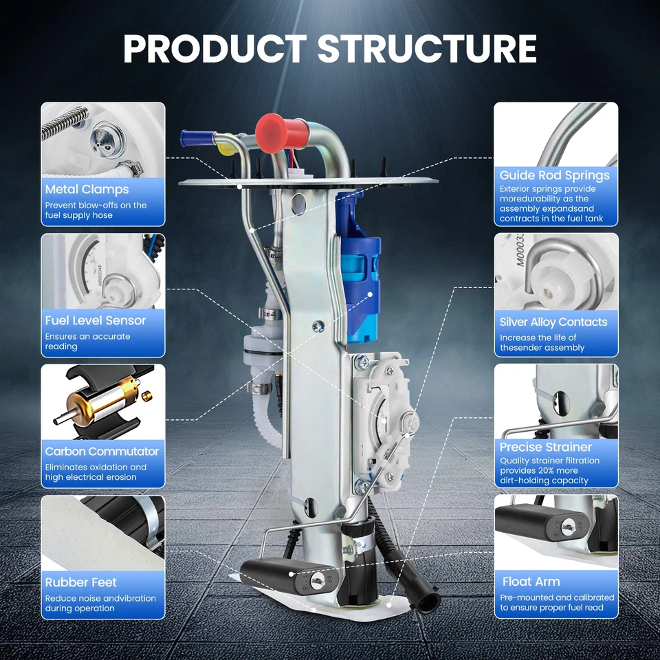 Electric Fuel Pump Gas Front for E450 Van E350 E250 E150 Ford E-450 Super Duty - Imagem 3 de 4