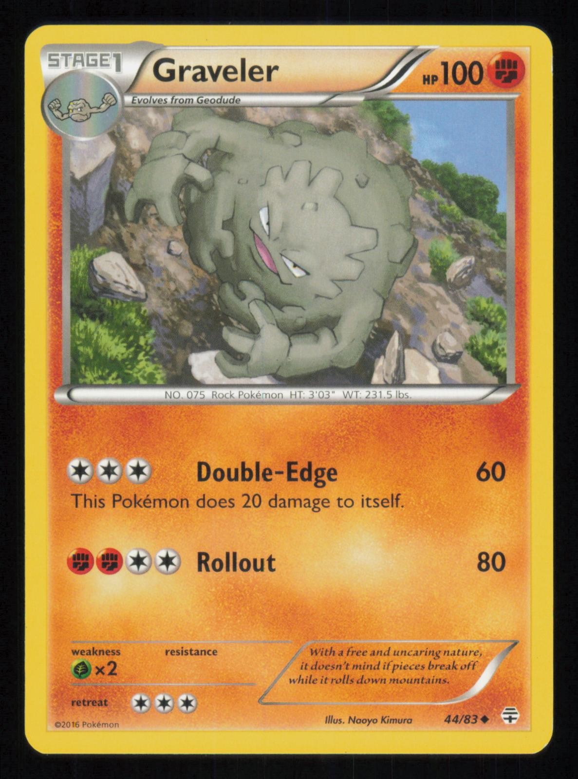 GRAVELER 44/83 UNCOMMON GENERATIONS LP POKEMON