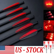 Archery Crossbow Bolts 20" Hunting Arrows +/OR Lighted Nocks Half Moon Shooting