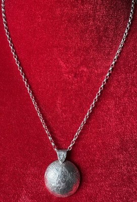 Sterling Silber schöne handgefertigte Vollmond Anhänger Halskette komplett gepunzt