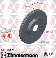2X Bremsscheibe Coat Z Zimmermann 320.3828.20 FüR KIA Sorento 4 MQ4 MQ4A Gdi AWD