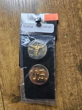 U.S. Army Enlisted Branch Insignia Pin On Collar U.S. & Medical No Shine